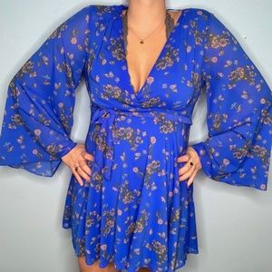 Free People Floral Wrap Dress